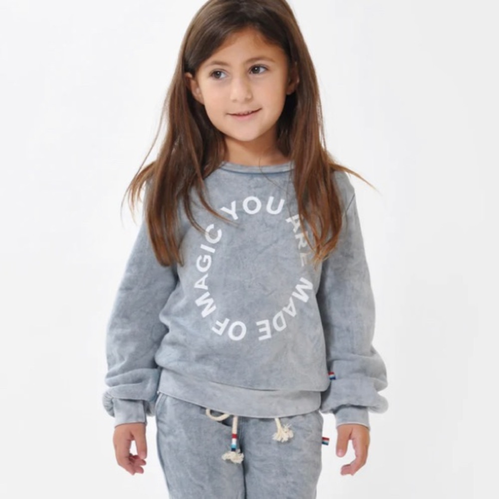 Sol Angeles Baja Billow Pullover You Are Made of Magic Blue Sweatshirt